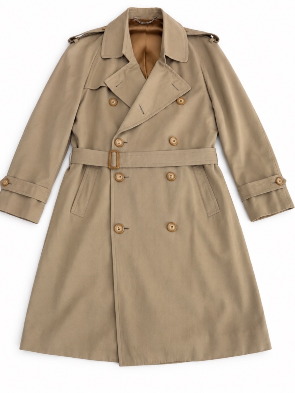 Vintage 70s 80s Hickey-Freeman Littler Seattle Double Breasted Trench Coat USA